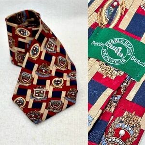 Pebble Beach Golf Club 100% silk men’s necktie golf theme, classy tie golf lover